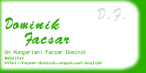 dominik facsar business card
